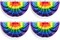 Gay Party Decorations: 4 Pieces Pride Pleated Fan Flag Rainbow Bunting 1.5x3 Ft